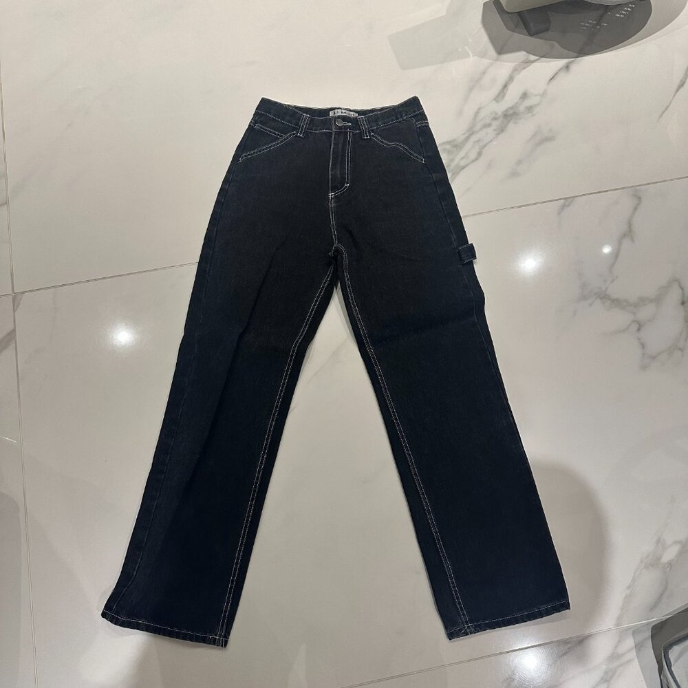 Charcoal Contrast-Stitch Jeans